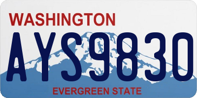 WA license plate AYS9830