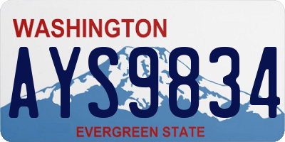 WA license plate AYS9834