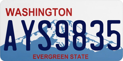 WA license plate AYS9835