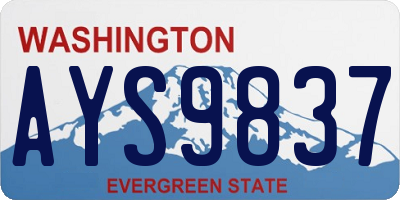 WA license plate AYS9837