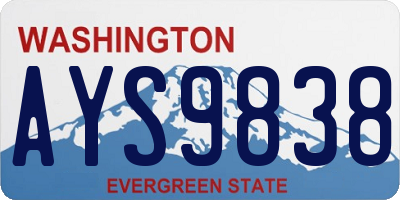 WA license plate AYS9838