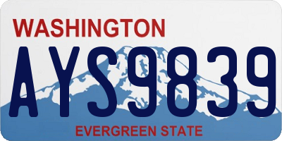 WA license plate AYS9839