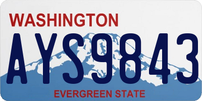 WA license plate AYS9843