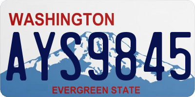 WA license plate AYS9845