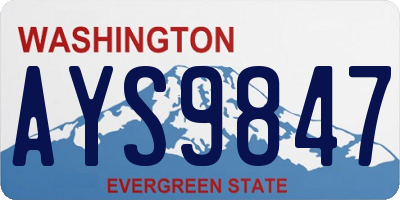 WA license plate AYS9847