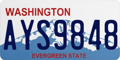 WA license plate AYS9848