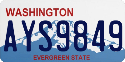 WA license plate AYS9849