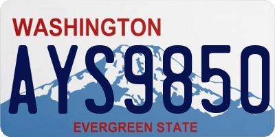 WA license plate AYS9850