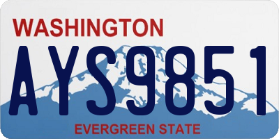 WA license plate AYS9851