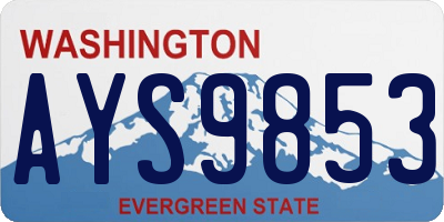 WA license plate AYS9853