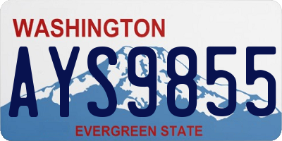 WA license plate AYS9855