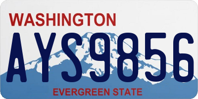 WA license plate AYS9856