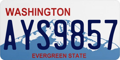 WA license plate AYS9857