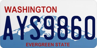 WA license plate AYS9860