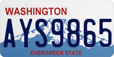 WA license plate AYS9865