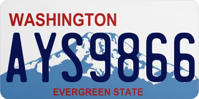 WA license plate AYS9866