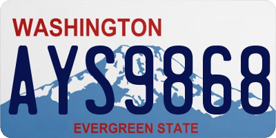 WA license plate AYS9868