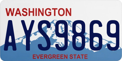 WA license plate AYS9869