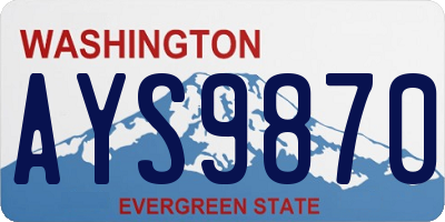 WA license plate AYS9870