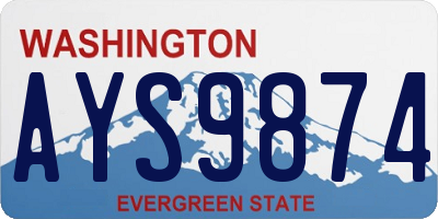 WA license plate AYS9874