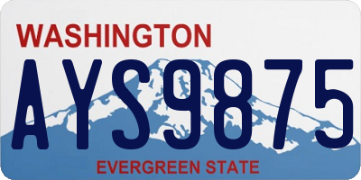 WA license plate AYS9875