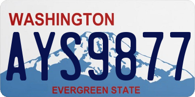 WA license plate AYS9877