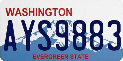 WA license plate AYS9883