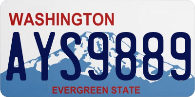 WA license plate AYS9889