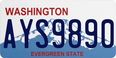 WA license plate AYS9890