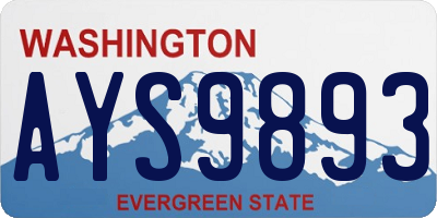 WA license plate AYS9893