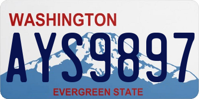 WA license plate AYS9897