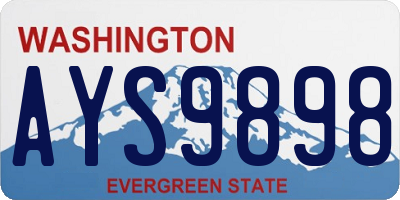 WA license plate AYS9898