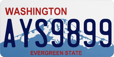 WA license plate AYS9899