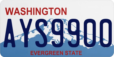 WA license plate AYS9900