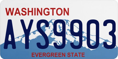 WA license plate AYS9903