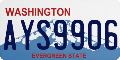 WA license plate AYS9906