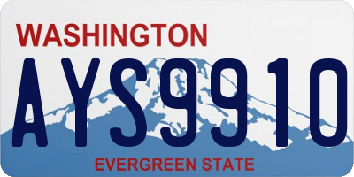 WA license plate AYS9910