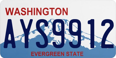 WA license plate AYS9912