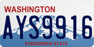 WA license plate AYS9916