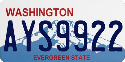 WA license plate AYS9922