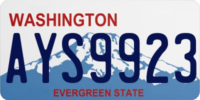 WA license plate AYS9923