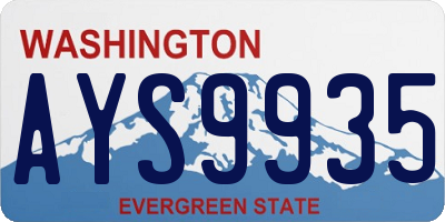 WA license plate AYS9935