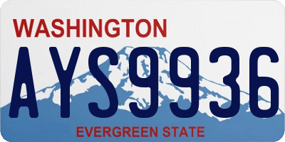 WA license plate AYS9936