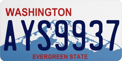 WA license plate AYS9937