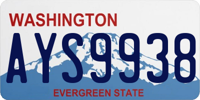 WA license plate AYS9938