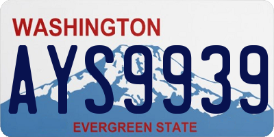 WA license plate AYS9939