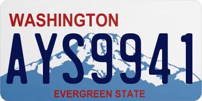 WA license plate AYS9941