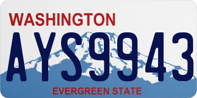 WA license plate AYS9943