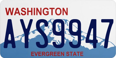 WA license plate AYS9947