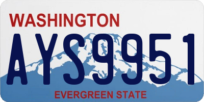 WA license plate AYS9951